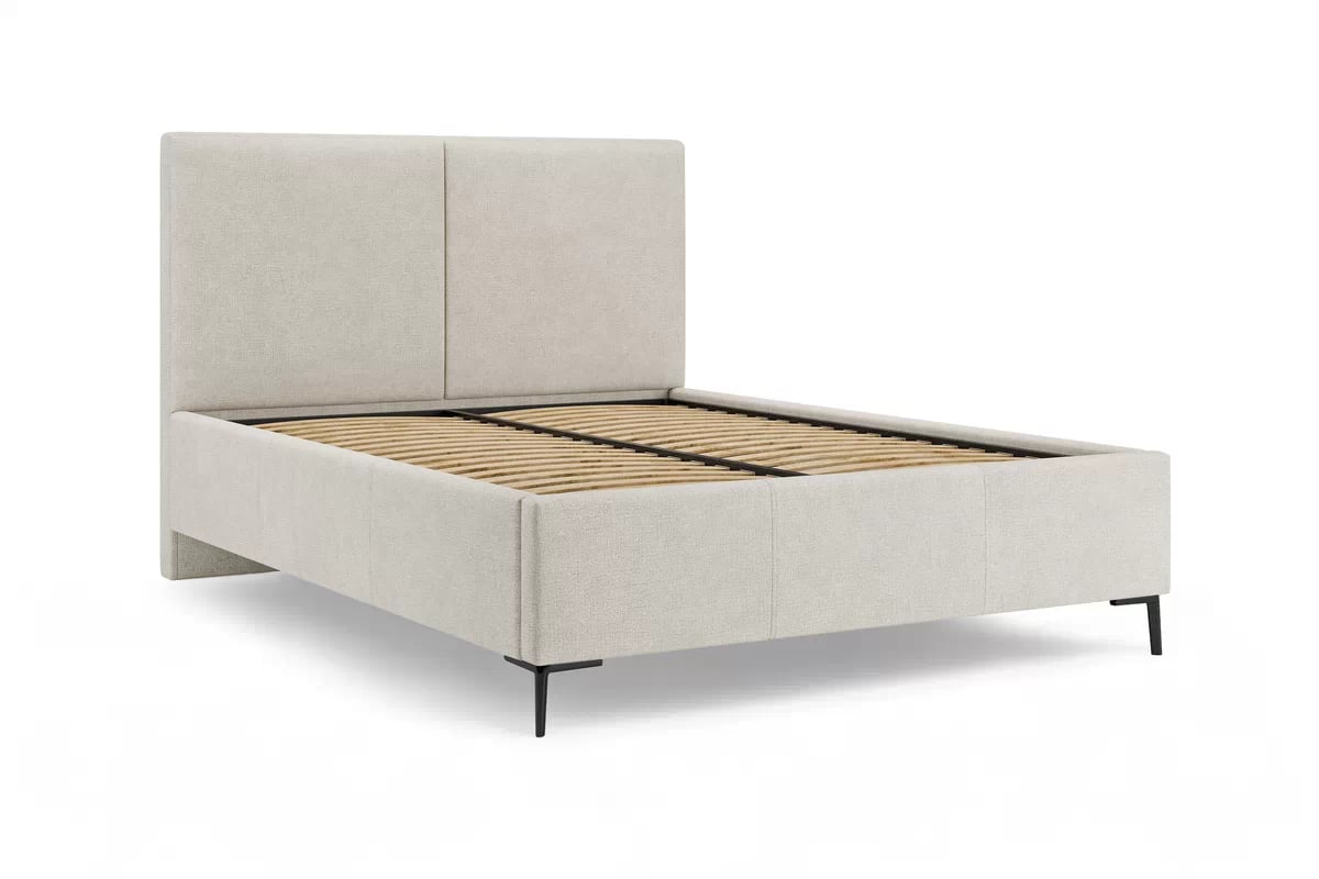 Čalouněná postel Lektis 160x200 s roštem a úložným prostorem - černé kovové nohy Postel čalouněné Lektis 160x200 ze stelazem a úložným prostorem - Nohy kovové černá 