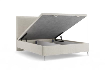 Čalouněná boxspring postel Lektis 140x200 s úložným prostorem - stříbrné kovové nohy Postel boxspring Lektis 140x200 s úložným prostorem- Nohy kovové srebrne 