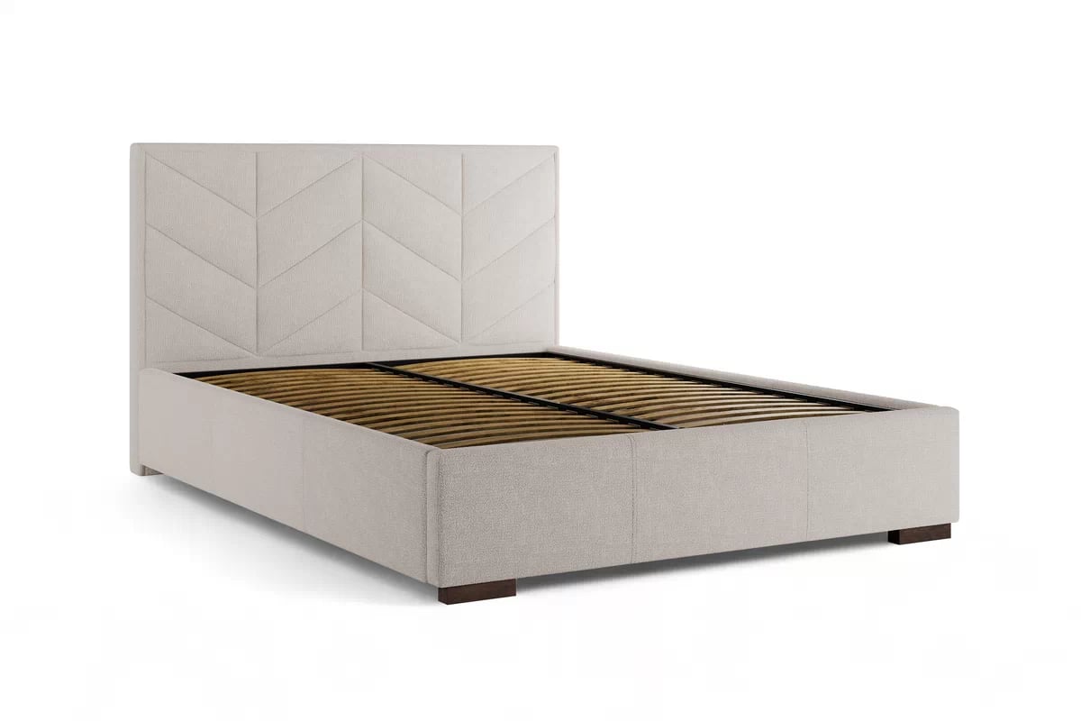 Čalouněná posteľ Lindi 180x200 ze stelazem – béžový šenil Perfect Harmony 02 / nožičky Venge Posteľ čalouněné Lindi 180x200 ze stelazem - béžový šenil Perfect Harmony 02 / nožičky Venge