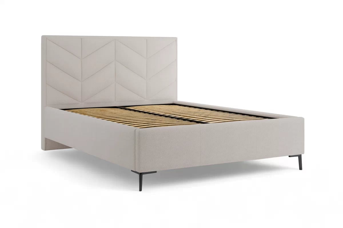 Čalouněná posteľ Lindi 180x200 ze stelazem – béžový šenil Perfect Harmony 02 / nožičky čierny Posteľ čalouněné Lindi 180x200 ze stelazem - béžový šenil Perfect Harmony 02 / nožičky čierny 