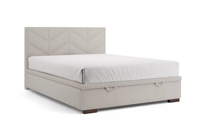 Boxspring posteľ Lindi 160x200 S vnútorným úložným priestorom- béžový šenil Perfect Harmony 02 / nožičky Venge