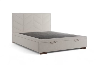 Boxspring postel Lindi 160x200 s úložným prostorem - béžová látka Perfect Harmony 02 / nohy wenge Postel boxspring Lindi 160x200 - béžová šenil Perfect Harmony 02 / Nohy wenge