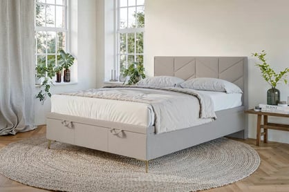 Boxspring posteľ Lindi 160x200 S vnútorným úložným priestorom- béžový šenil Perfect Harmony 02 / nožičky zlote Boxspring posteľ Lindi 160x200 S vnútorným úložným priestorom- béžový šenil Perfect Harmony 02 / nožičky zlote