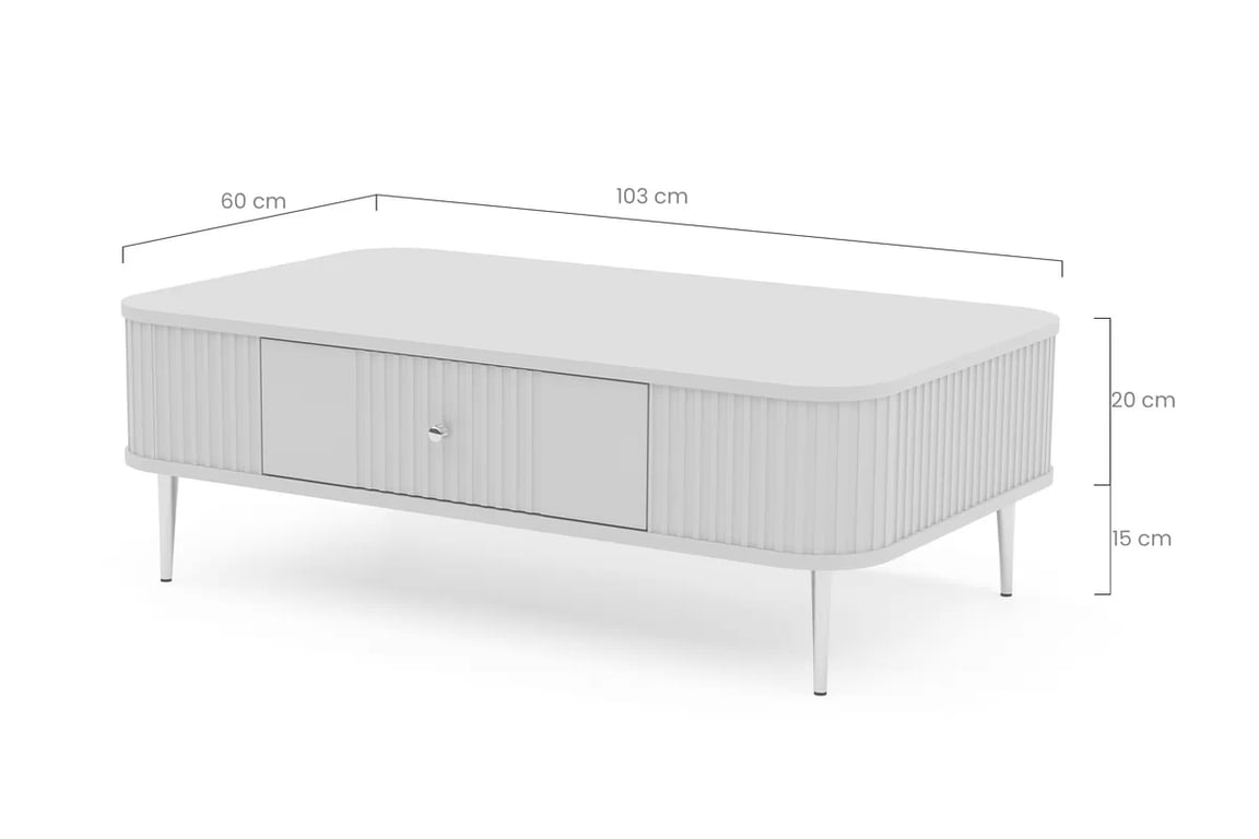 Konferenční stolek Vesper se zásuvkou 103x60 cm - kašmírová / černé nožky stolek kawowy z szuflada Vespera 103x60 cm - kašmír / černá Nohy