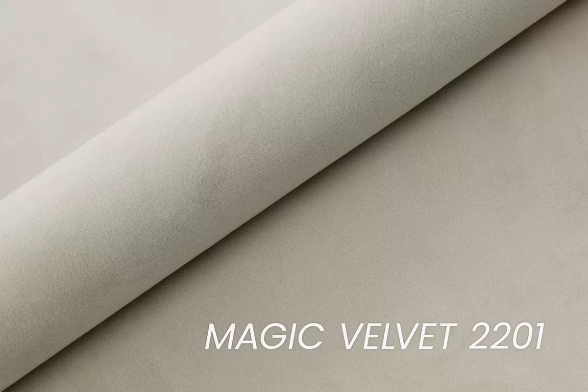 Čalouněná postel Misel 160x200 s roštem a úložným prostorem - světle béžový samet Magic Velvet 2201 / černé nohy Postel čalouněné Misel 140x200 ze stelazem a úložným prostorem - jasno béžová samet Magic Velvet 2201 / Nohy černá 