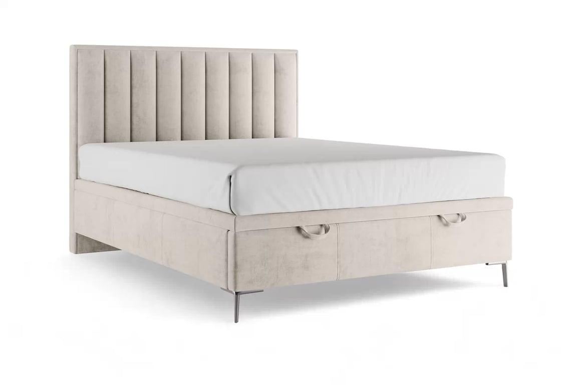 Boxspring posteľ Misel 160x200 S vnútorným úložným priestorom- jasno béžový zamat Magic Velvet 2201 / nožičky srebrne Boxspring posteľ Misel 160x200 S vnútorným úložným priestorom- jasno béžový zamat Magic Velvet 2201 / nožičky srebrne