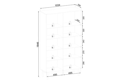 Regál na ksiazki Jolinio 104 cm - kašmír / čierny nožičky Regál na ksiazki Jolinio 104 cm - kašmír / čierny nožičky