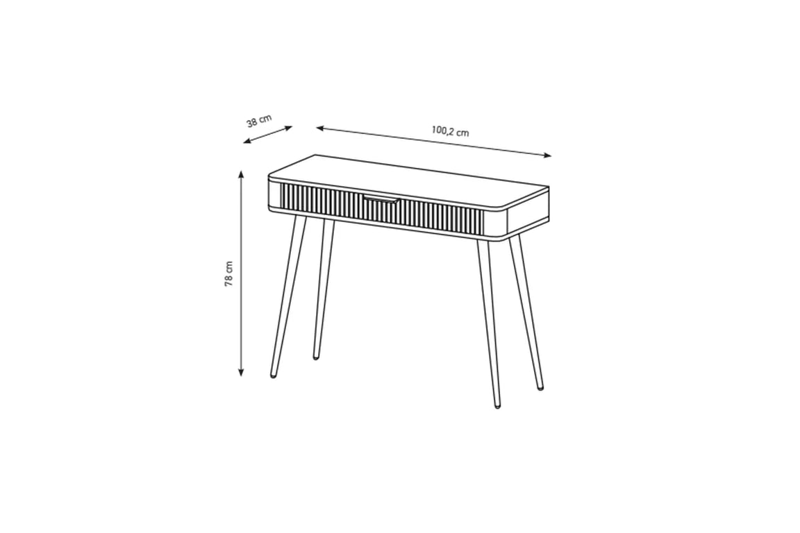 Toaletní stolek Zeliano 100 cm s jednou zásuvkou - černý / černé nohy Toaletní stolek Zeliano z szuflada 100 cm - černá / Nohy černá