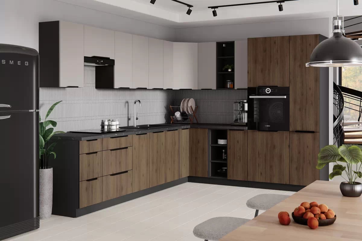 Závěsná vysoká kuchyňská skříňka Armonza 45 G-90 jednodveřová - kašmír skříňka kuchyňská závěsná Armonza 45 G-90 vysoká jednodveřová - kašmír