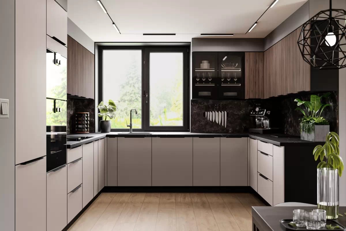 Závěsná kuchyňská otevřená skříňka Armonza 30 G-90 OTW s policemi - černý mat skříňka kuchyňská závěsná Armonza 30 G-90 OTW z policemi - černá mat