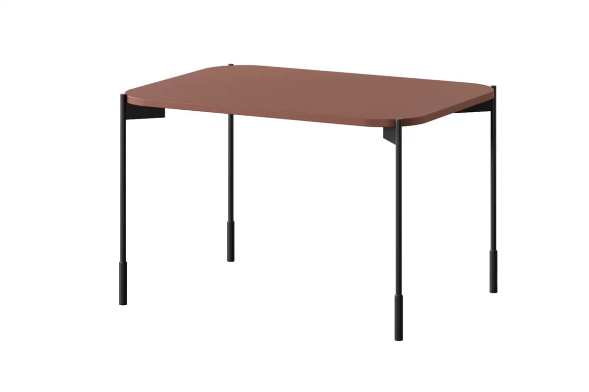 Konferenčný stolík Sonatia 60 cm prostokatny na kovových nohách - burgund  - Výpredaj expozície Komplet Stolíkow kawowych Sonatia - burgund - Výpredaj expozície 