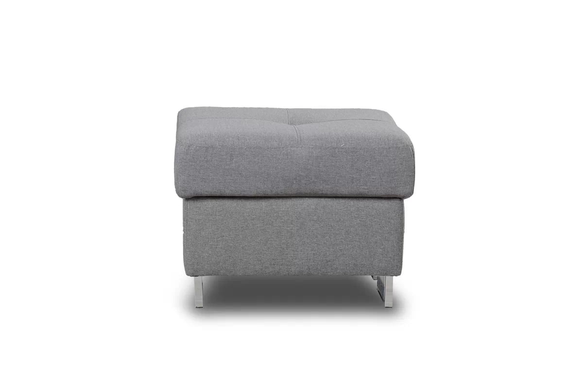 Taburet Annabelle Mini - šedá Sawana 05 / chromované nožky čalouněná Taburet Annabelle Mini - šedá plecionka Sawana 05