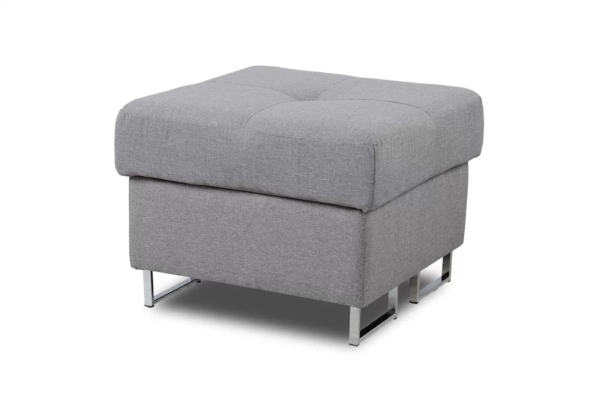 Taburet Annabelle Mini - šedá Sawana 05 / chromované nožky čalouněná Taburet Annabelle Mini - šedá plecionka Sawana 05