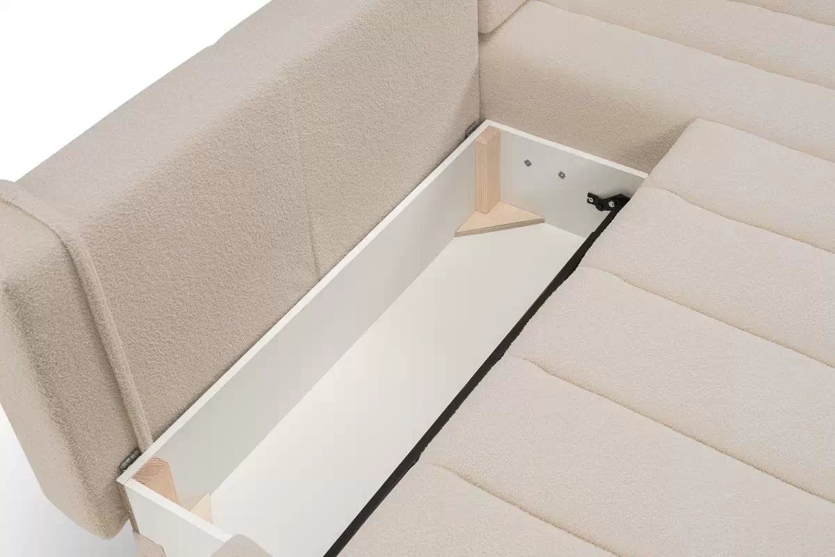 Rozkládací rohová sedací souprava Zelio pravá - béžová Lambi 5 Rohová sedací souprava rozkládací Zelio levá - kremowa boucle Lambi 5