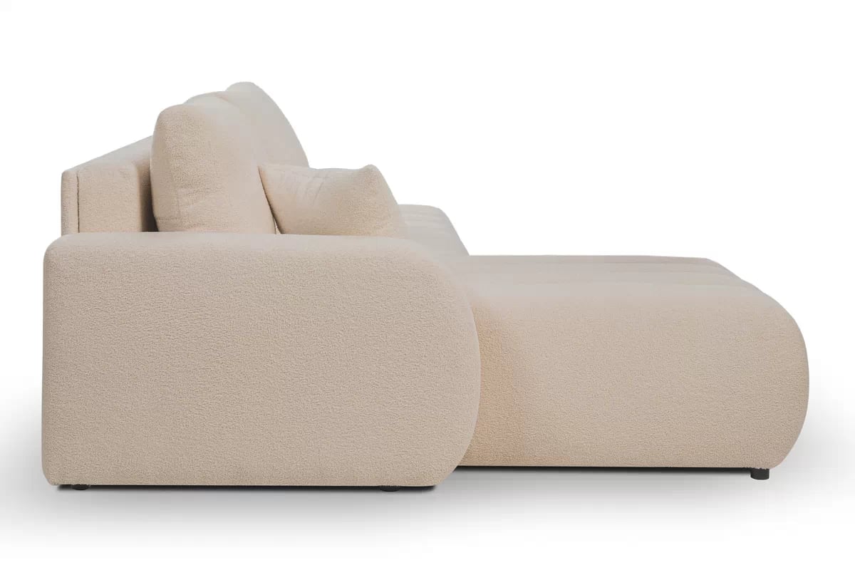 Rozkládací rohová sedací souprava Zelio pravá - béžová Lambi 5 Rohová sedací souprava rozkládací Zelio levá - kremowa boucle Lambi 5