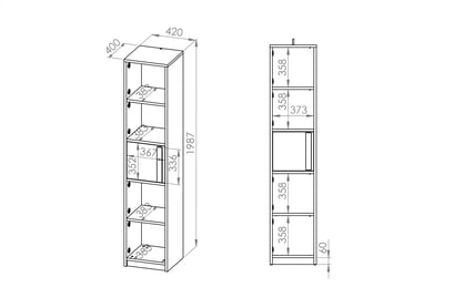 Mládežnický regál Jowiza 06 42 cm - buk fjord Regál Studentský Jowiza 06 - 42 cm - buk fjord