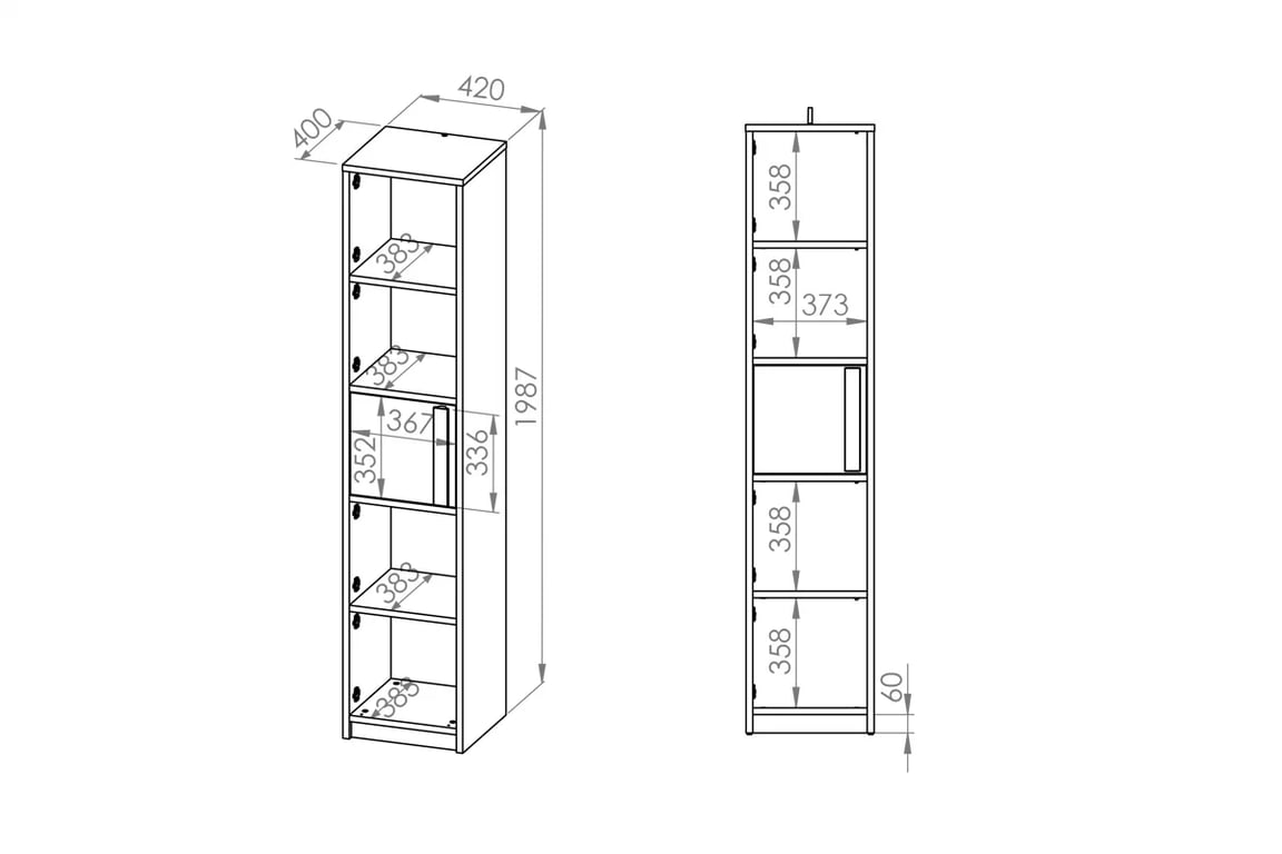 Mládežnický regál Jowiza 06 42 cm - buk fjord Regál Studentský Jowiza 06 - 42 cm - buk fjord