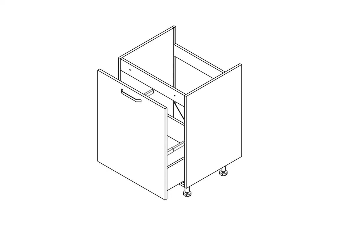 Skrinka Kuchynská dolná KAMMONO P2 DZCSS80 z szuflada pod zabudowe zlewu Skrinka Kuchynská dolná KAMMONO P2 DZCSS80 z szuflada pod zabudowe zlewu
