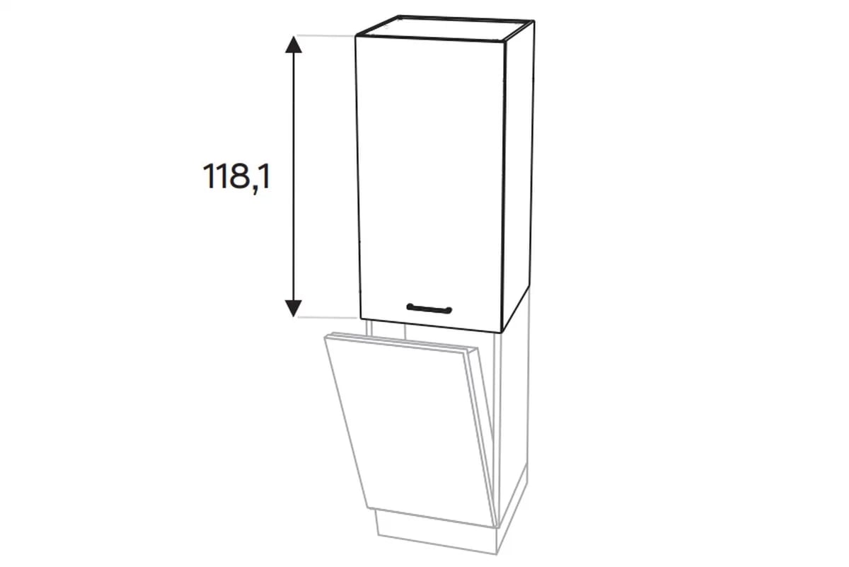 skříňka kuchyňská závěsná KAMMONO P2 NWD60.1/61 nad zmywarke lub pralke skříňka kuchyňská závěsná KAMMONO P2 NWD60.1 nad zmywarke lub pralke