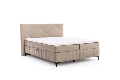 Posteľ Boxspring Wasil 180x200 s úložným priestorom - béžový hydrofóbny zamat Element 6