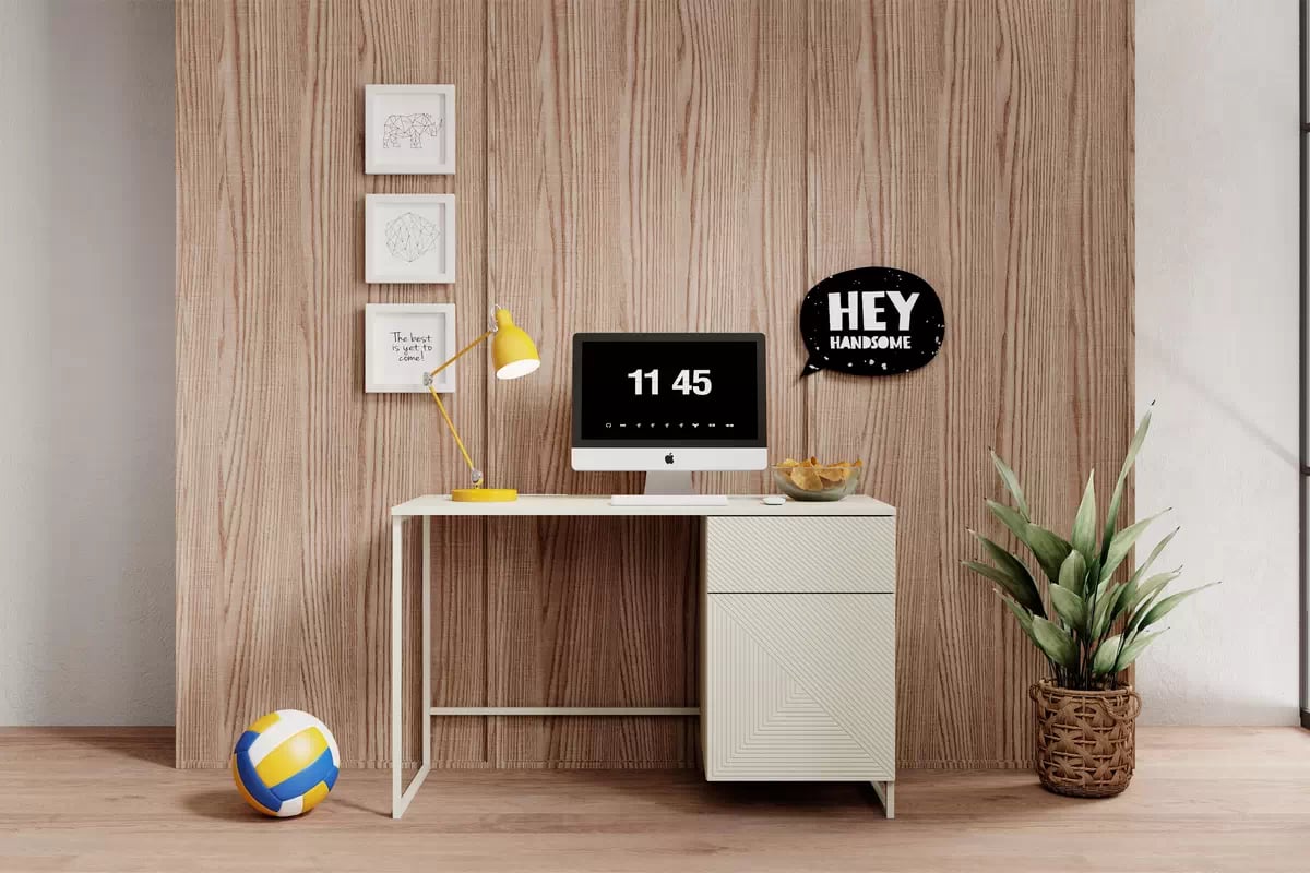 Psací stůl Asha 120 cm – kašmírová / kašmírový rám psací stůl Asha 120 cm z szuflada - kašmír / kašmírová Rošt