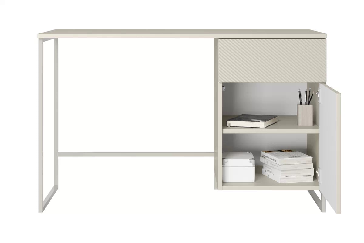 Psací stůl Asha 120 cm – kašmírová / kašmírový rám psací stůl Asha 120 cm z szuflada - kašmír / kašmírová Rošt