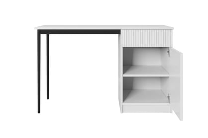 Písací stôl Nicole 120 cm z szuflada - biely mat / čierny nozki Písací stôl Nicole 120 cm z szuflada - biely mat / čierny nozki