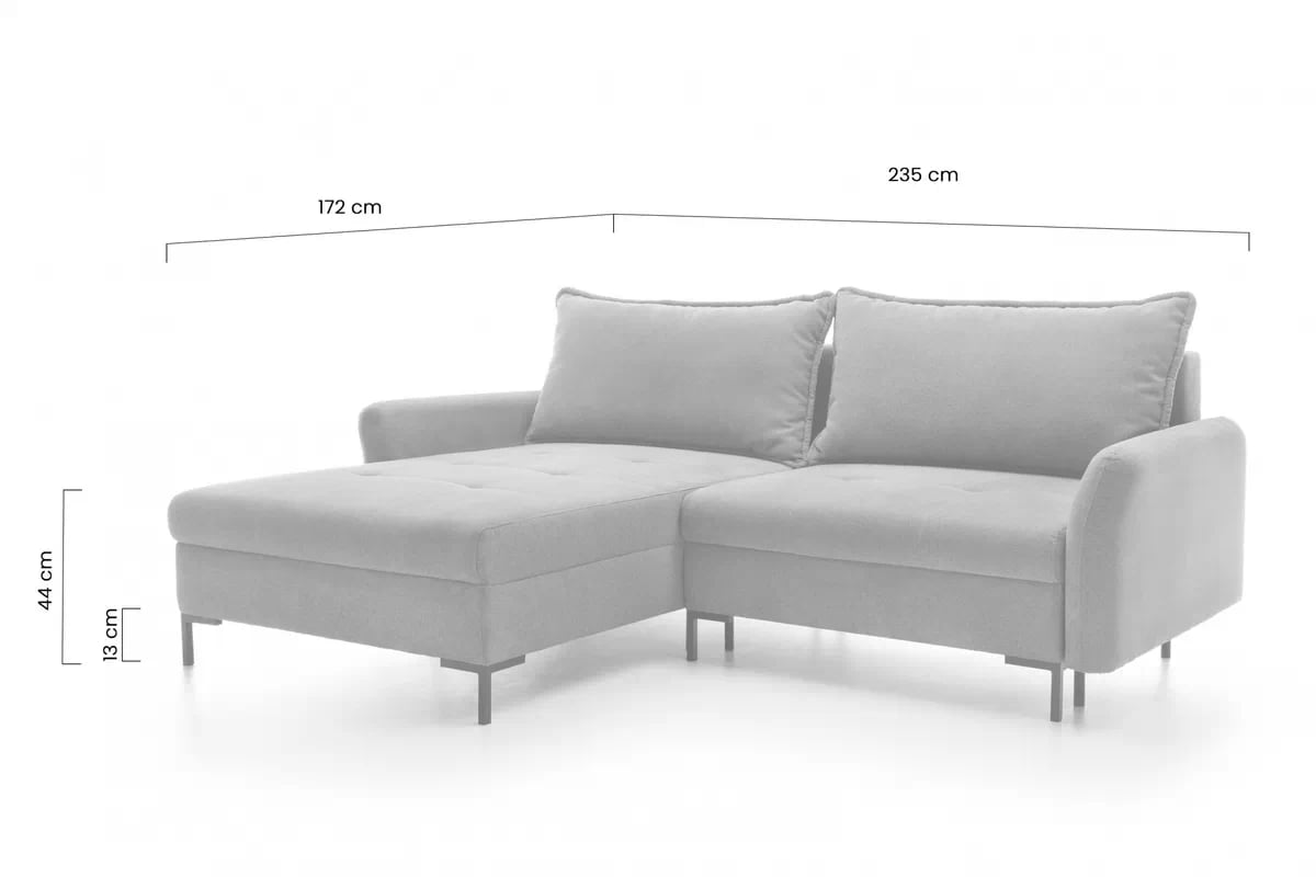 Rozkladacia rohová sedacia súprava Marco ľavá - šedá pletenina Brooklyn Cement Rohová sedacia súprava Ľavá strana s funkciou spánku Marco - šedá plecionka Brooklyn Cement