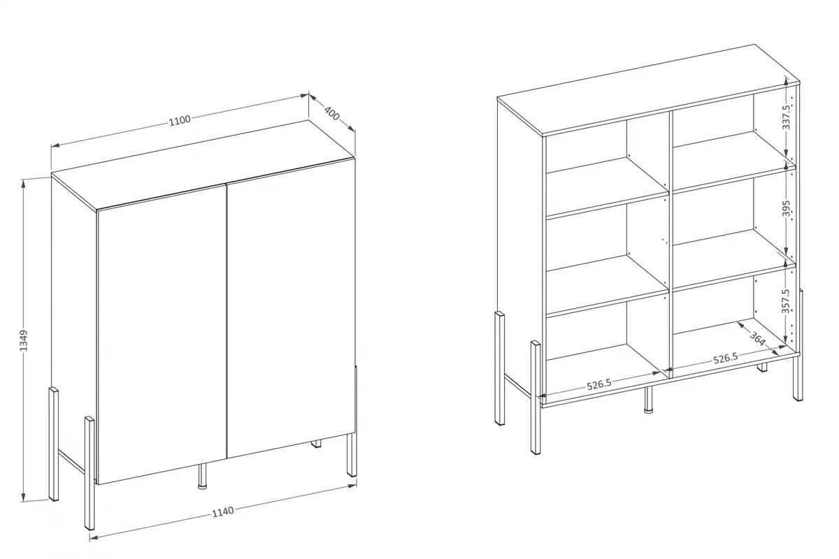 Komoda do obývacej izby Jukon 114 cm - kašmír / čierne nožičky Komoda do obývacej izby Wezilo 42 - 114 cm - kašmír / čierny nožičky