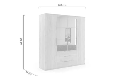 Skriňa otvorená Rotina z zrkadlom 200 cm - Biely Skriňa otvorená Rotina z zrkadlom 200 cm - Biely