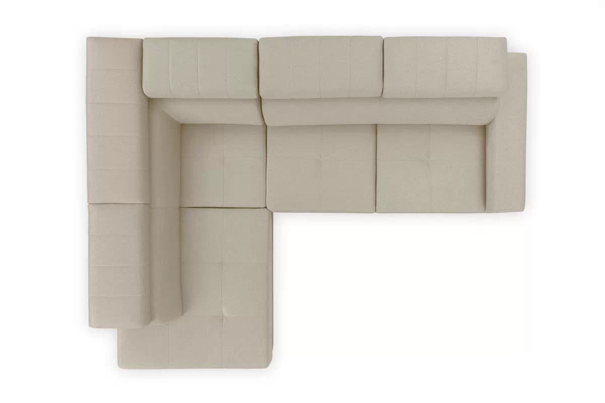 Rozkladacia rohová sedacia súprava Modeno L ľavá - krémová pletenina Ado 1601 Rohová sedacia súprava s funkciou spánku Modeno L Ľavá strana - kremowa plecionka Ado 1601