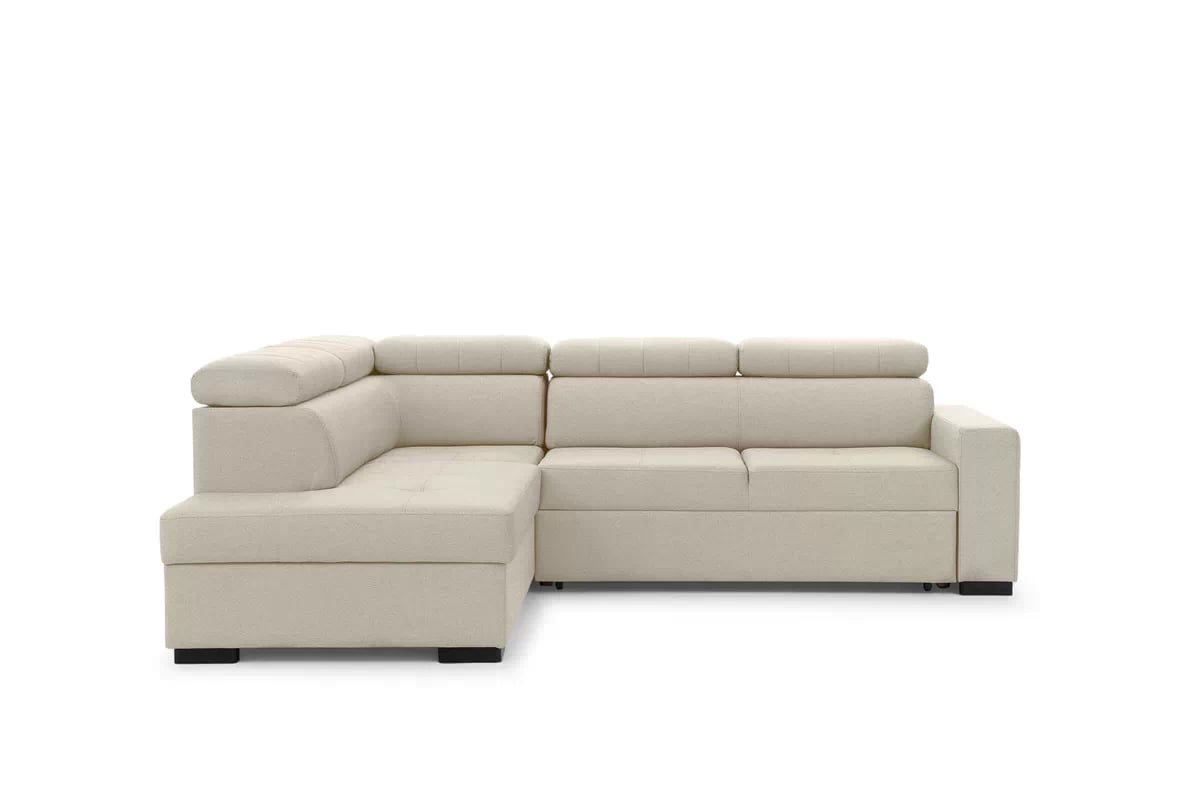 Rozkladacia rohová sedacia súprava Modeno L ľavá - krémová pletenina Ado 1601 Rohová sedacia súprava s funkciou spánku Modeno L Ľavá strana - kremowa plecionka Ado 1601