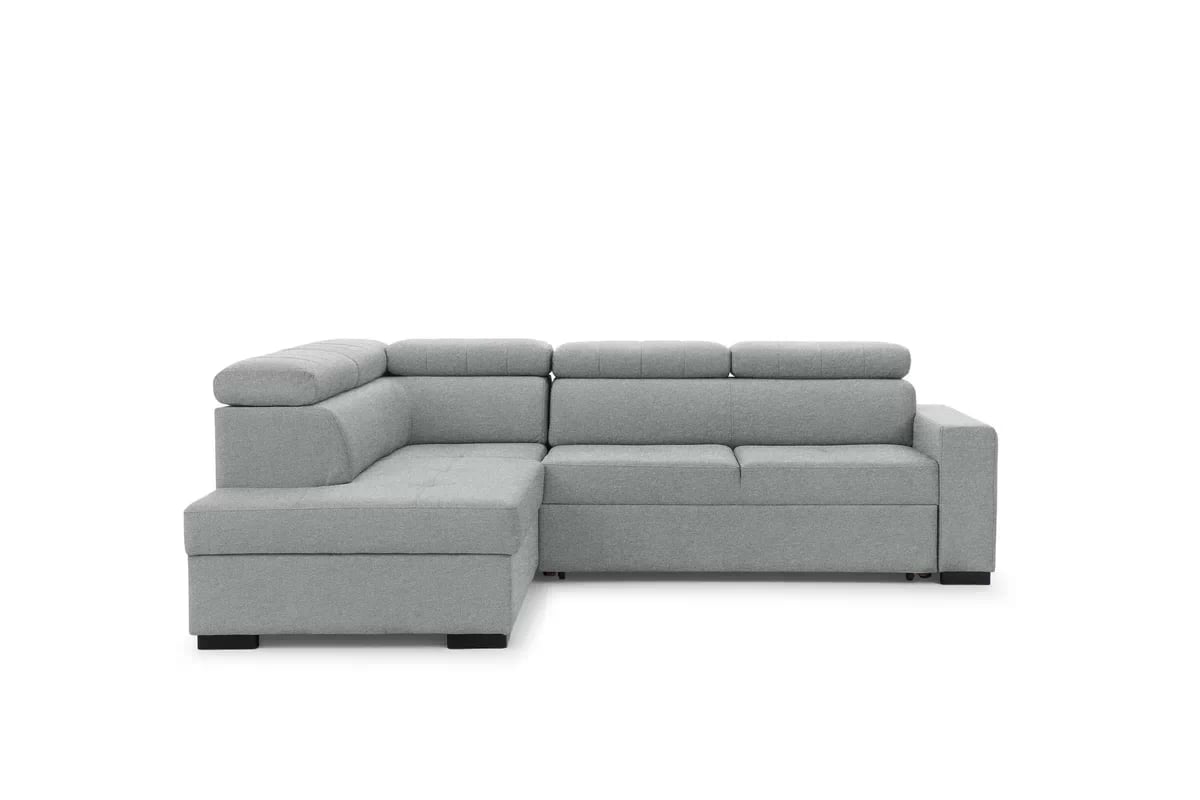 Rozkladacia rohová sedacia súprava Modeno L ľavá - sivá pletenina Ado 1615 Rohová sedacia súprava s funkciou spánku Modeno L Ľavá strana - šedá plecionka Ado 1615