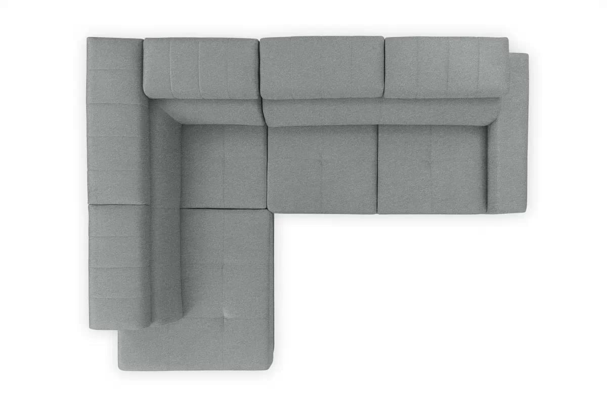 Rozkladacia rohová sedacia súprava Modeno L ľavá - sivá pletenina Ado 1615 Rohová sedacia súprava s funkciou spánku Modeno L Ľavá strana - šedá plecionka Ado 1615