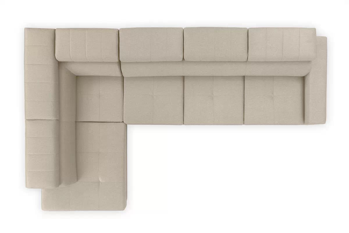 Rozkladacia rohová sedacia súprava Modeno Maxi ľavá - krémová pletenina Ado 1601  Rohová sedacia súprava s funkciou spánku Modeno Maxi Ľavá strana - kremowa plecionka Ado 1601