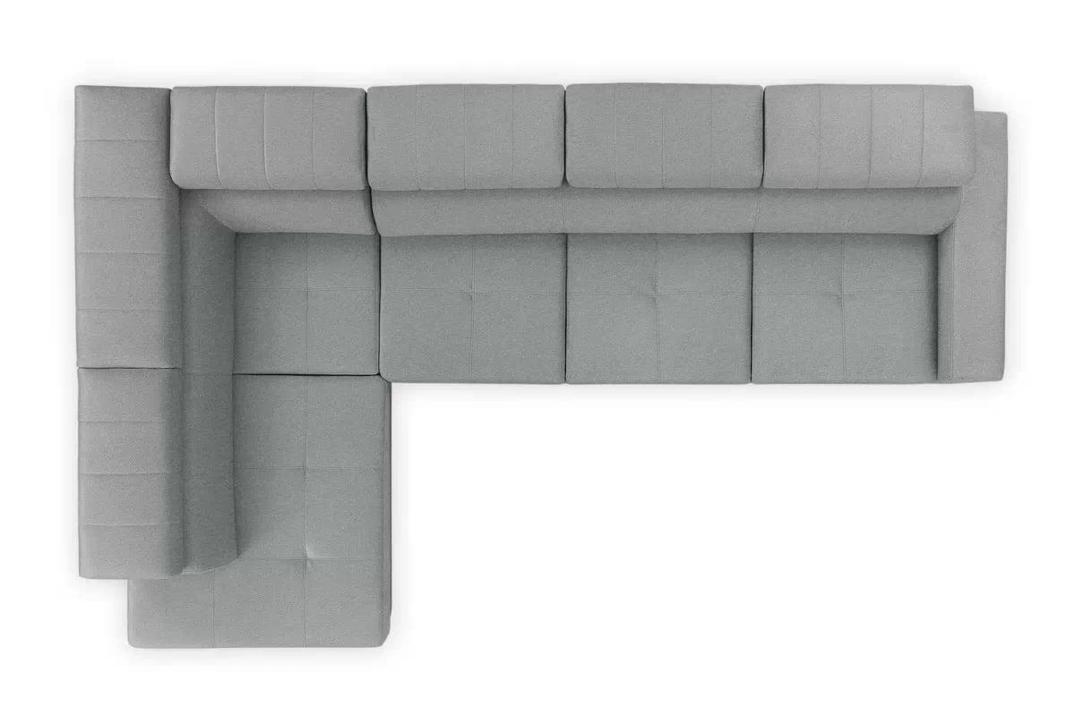 Rozkladacia rohová sedacia súprava Modeno Maxi ľavá - šedá pletenina Ado 1615  Rohová sedacia súprava s funkciou spánku Modeno Maxi Ľavá strana - šedá plecionka Ado 1615