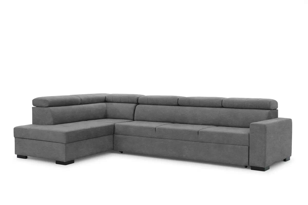 Rohová sedací souprava Modeno Maxi levá s rozkladem - grafitový samet Zetta 304 Rohová sedací souprava rozkládací Modeno Maxi levá - grafitová samet latwoczyszczacy Zetta 304
