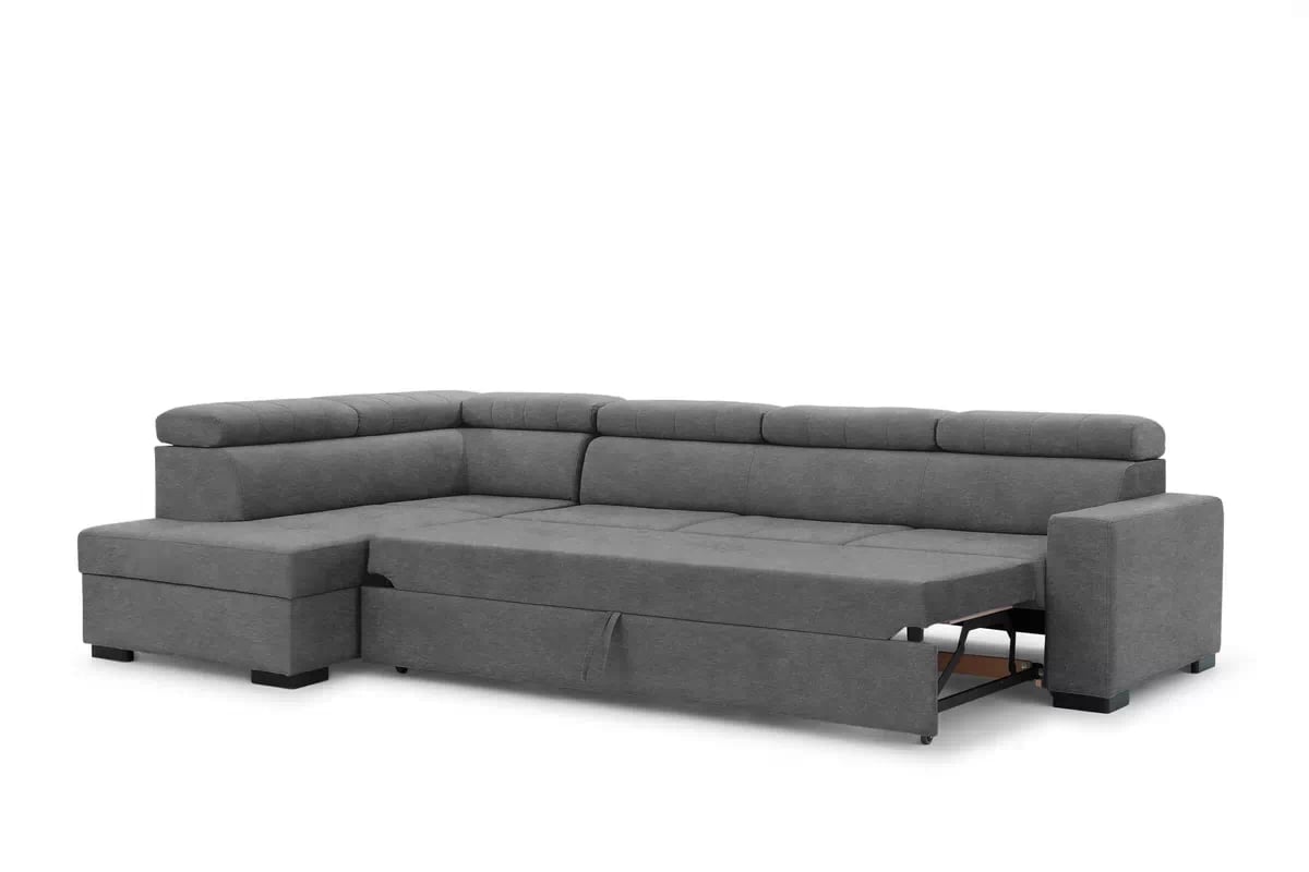 Rohová sedací souprava Modeno Maxi levá s rozkladem - grafitový samet Zetta 304 Rohová sedací souprava rozkládací Modeno Maxi levá - grafitová samet latwoczyszczacy Zetta 304