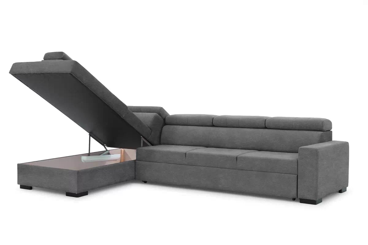 Rohová sedací souprava Modeno Maxi levá s rozkladem - grafitový samet Zetta 304 Rohová sedací souprava rozkládací Modeno Maxi levá - grafitová samet latwoczyszczacy Zetta 304