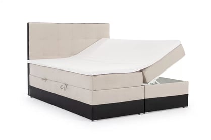 Postel boxspring s úložním prostorem Damaco 160x200 - béžová plecionka Soro 21 / černá Eko-kůže Soft 11  - Konec série Postel boxspring s úložním prostorem Damaco 160x200 - Růžová plecionka Soro 61 / černá eksoskora Soft 11 