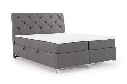 Postel boxspring Misha 160x200 s úložným prostorem - šedá pletenina Sawana 21