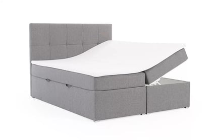 Postel boxspring Gasper 160x200 s úložným prostorem - šedá pletenina Inari 91 Postel boxspring s úložním prostorem Gasper 160x200 - šedá plecionka Inari 91