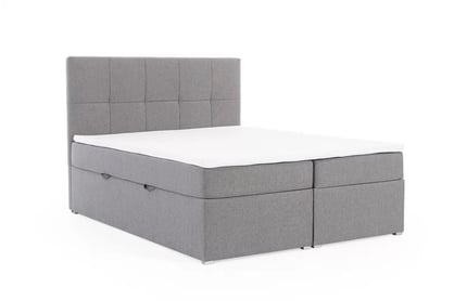 Boxspring posteľ s úložným priestorom Gasper 160x200 - šedá plecionka Inari 91 - Koncovka Série