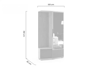 šatník Farenta z zrcadlem 100 cm Levá - craft/černá šatník Farenta z zrcadlem 100 cm Levá - craft/černá