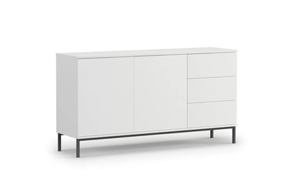 Komoda s 3 zásuvkami Tristal - biely mat - Koncovka Série