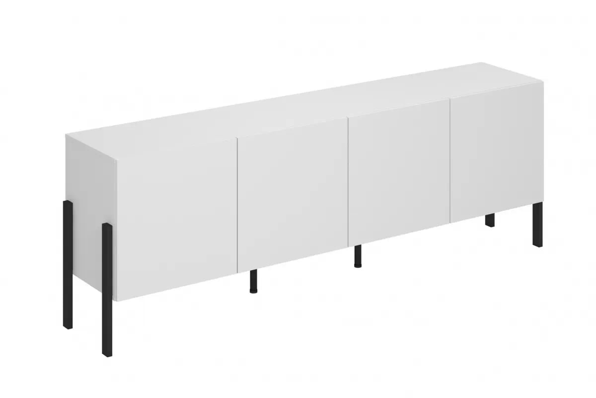 TV skrinka Jukon 204 cm - Biely supermat / čierny nožičky - Výpredaj expozície TV skrinka Wezilo 204 cm - Biely supermat / čierny nožičky - Výpredaj expozície