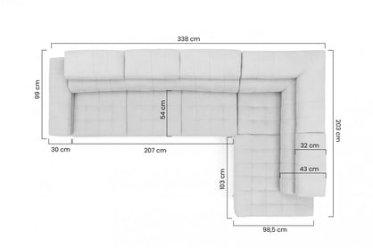 Colțar extensibil Dragonis Maxi stânga - grafit catifea hidrofobă Zetta 305 - Oferta limitata Naroznik rozkladany Dragonis Maxi stânga - grafit catifea hidrofobă Zetta 305