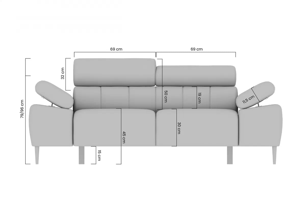Dvoumístná pohovka Taloria II s elektricky výsuvným sedákem - krémový plyš Tilia 01 Pohovka dvoumístná z elektricky wysuwanym sedadlem Taloria II  - Krémový plusz Tilia 01