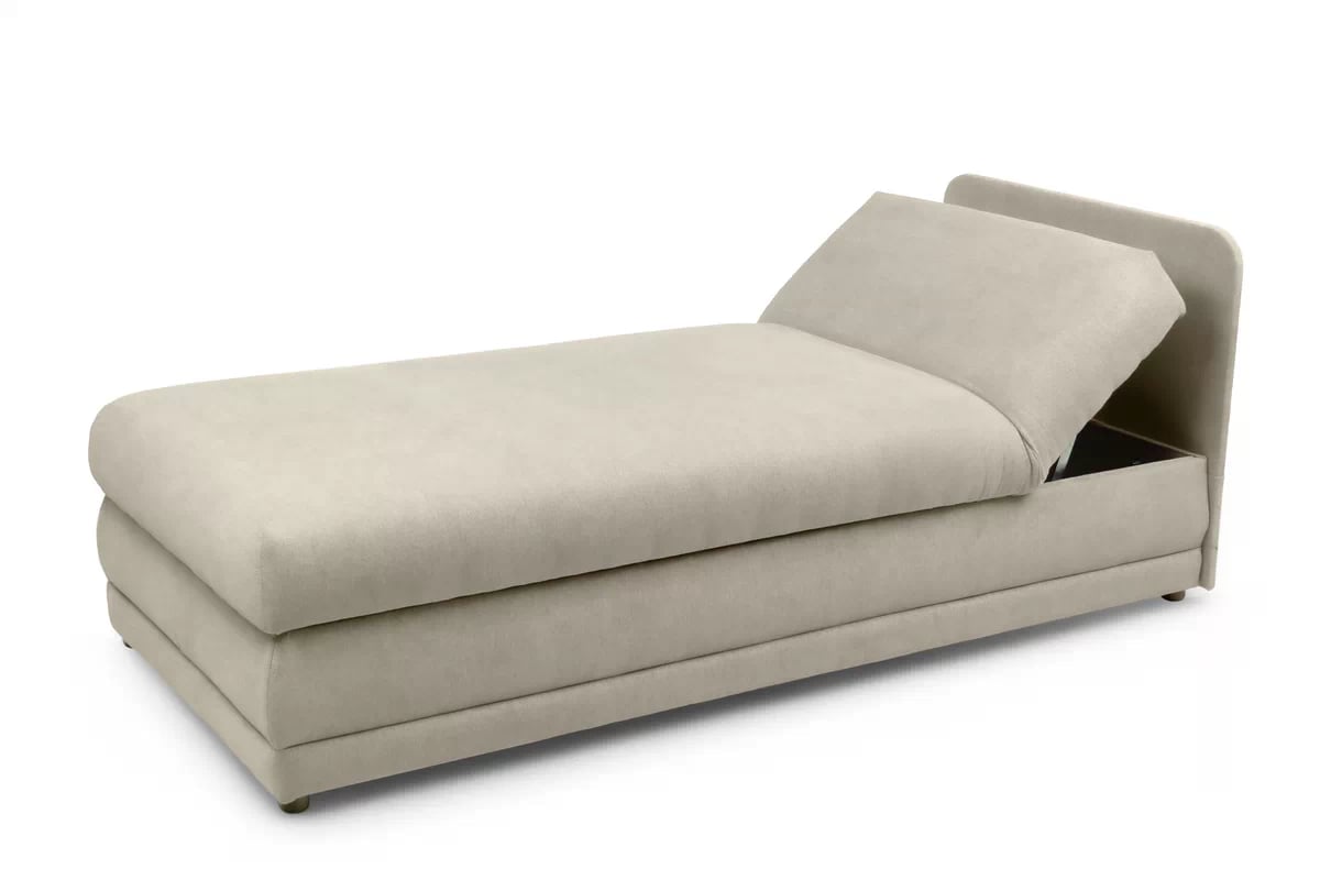 Válenda  s úložným prostorem Kodil I - krémová Ado 1601 Halva Válenda pro jednu osobu Kodil I s úložným prostorem - kremowa plecionka Ado 1601 Halva