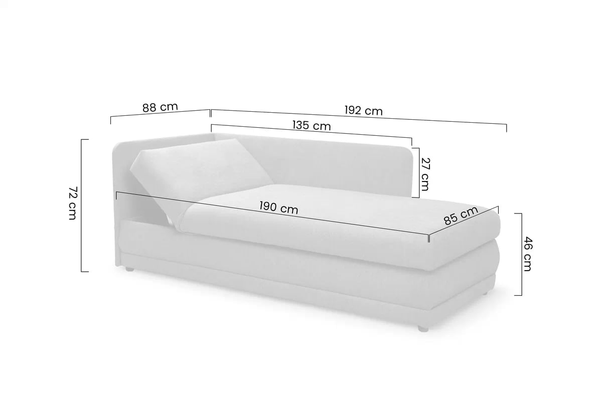 Válenda s úložným prostorem Kodil II levá - grafitová Zetta 305 Válenda pro jednu osobu Kodil II s úložným prostorem - Zetta 305